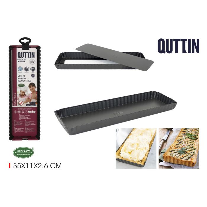 Molde para horno desmontable Quttin 35x11x2.6 cm (12 Unidades) Molde para horno desmontable Quttin 35x11x2.6 cm (12 Unidades)