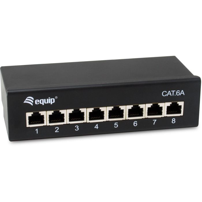 Equip Patchpanel 8x RJ45 Cat6A FTP 1HE Premium schwarz 0 Equip Patchpanel 8x RJ45 Cat6A FTP 1HE Premium schwarz 0