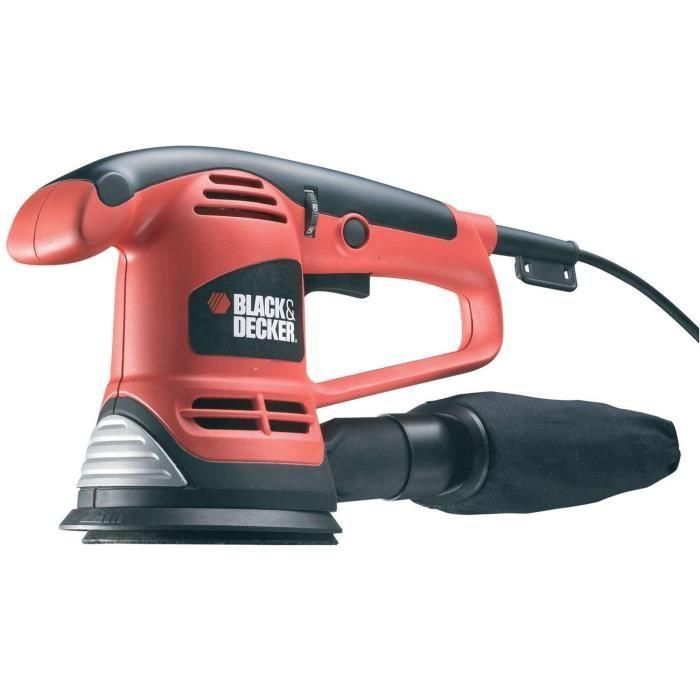 Black + Decker KA191EK Lijadora orbital aleatoria 125mm 480W, velocidad variable, ergonómica, incluye 3 discos abrasivos 0 Black + Decker KA191EK Lijadora orbital aleatoria 125mm 480W, velocidad variable, ergonómica, incluye 3 discos abrasivos 0