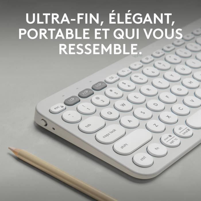 LOGITECH - Teclado inalámbrico - Pebble Keys 2 M380s - Bluetooth - Botón Easy-Switch - Blanco - (920-011804) 1 LOGITECH - Teclado inalámbrico - Pebble Keys 2 M380s - Bluetooth - Botón Easy-Switch - Blanco - (920-011804) 1