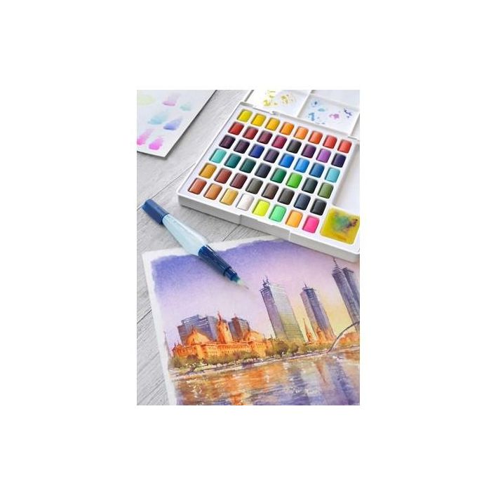 Faber Castell Acuarelas en Pastillas Creative Studio, Estuche de 48 Colores Surtidos 2 Faber Castell Acuarelas en Pastillas Creative Studio, Estuche de 48 Colores Surtidos 2