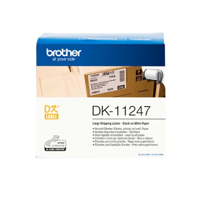 BROTHER Etiquetas precortadas para envios grandes. 180 etiquetas blancas de 103 x 164 mm