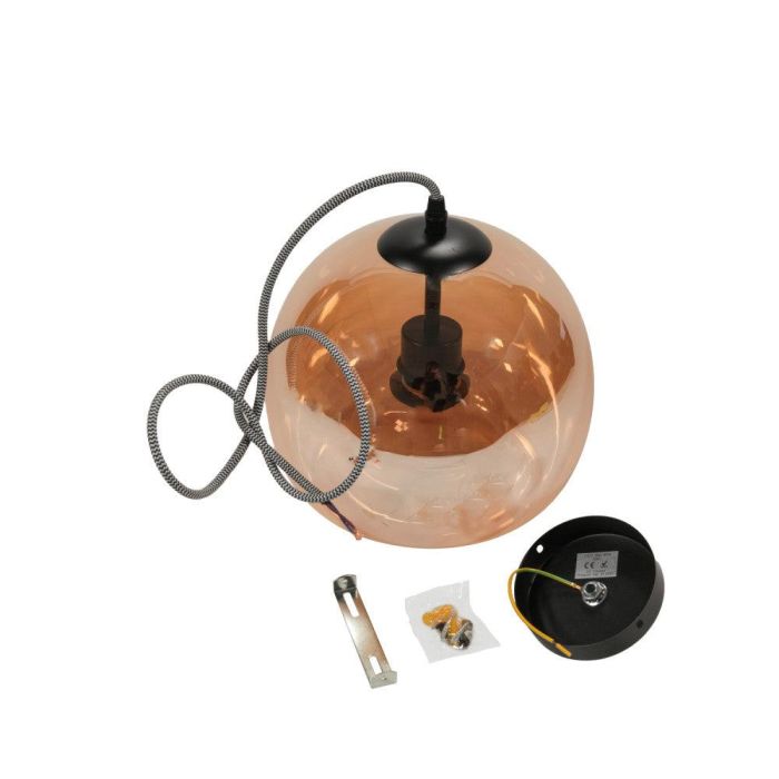 Lámpara Colgante Hialeah SKD-P80005 de Cristal y Metal, Diseño Clásico Años 20 Esférico Azulado, Compatible LED E27 5 Lámpara Colgante Hialeah SKD-P80005 de Cristal y Metal, Diseño Clásico Años 20 Esférico Azulado, Compatible LED E27 5