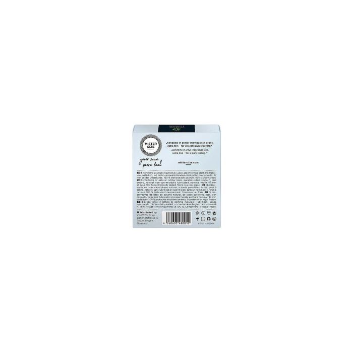 Preservativos Mister Size Pure Fell Extra Fine Extrafinos