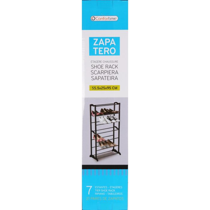 Confortime Zapatero de Metal para 21 Pares, 55.5 x 25 x 95 cm (6 Unidades) 1