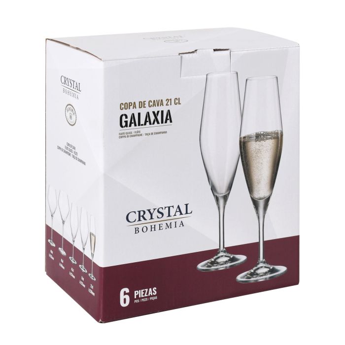 Bohemia Juego de 6 Copas de Champagne Colección Galaxia 210 ml - Juego Completo de Copas para Brindis y Eventos Especiales, 23 cm de Altura (4 Cajas) 2