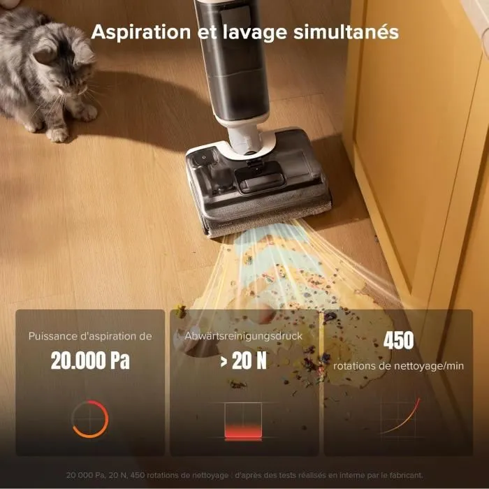 Roborock F25 RT Aspiradora 20000 Pa Lavado en Caliente 90 °C Limpieza Doble Filo Autolimpieza Agua Caliente 5