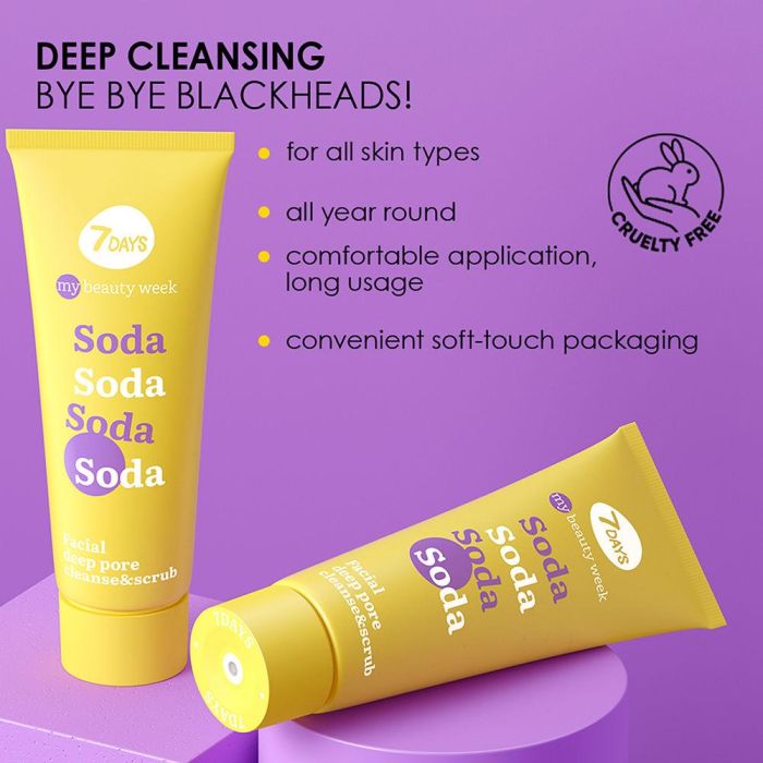 7DAYS SODA Limpieza y Exfoliación Facial Profunda de Poros 80 ml | Purificación, Reducción de Poros, Acabado Mate 2