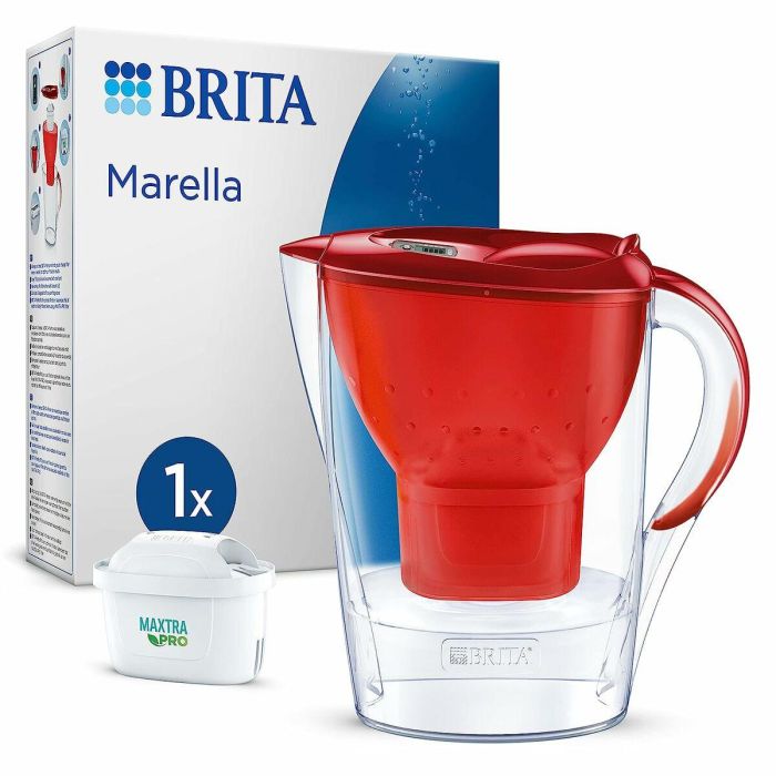 FILTRO DE LA BRITA CARAFE Marella roja (2.4L) incluyó 1 cartucho de filtro Maxtra Pro All-in-1 1