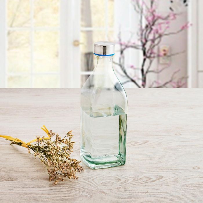 Quid Botella Mesa Vidrio con Tapón Habitat 1 L Transparente Ecológica 1