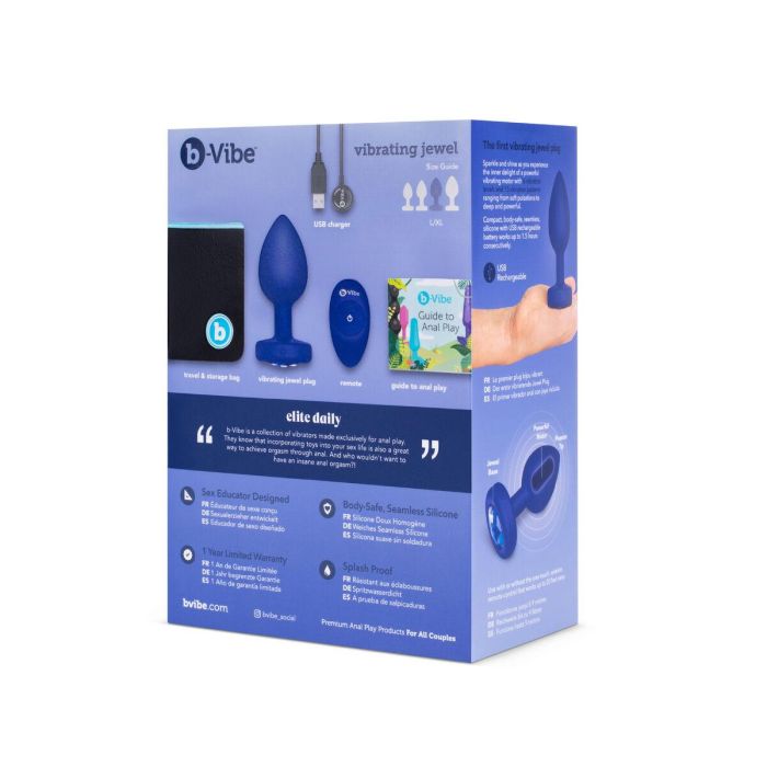 Vibrador B-Vibe Vibrating Jewel Azul Azul marino L/XL 22 Vibrador B-Vibe Vibrating Jewel Azul Azul marino L/XL 22