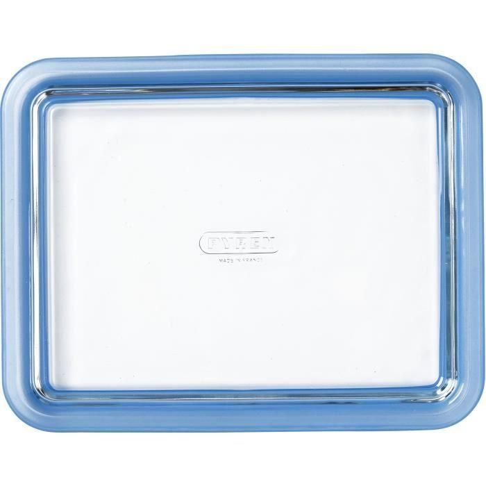Juego de 3 recipientes con tapa - PYREX - Sin plástico - Vidrio - Rectangular - 1,5 L 3 Juego de 3 recipientes con tapa - PYREX - Sin plástico - Vidrio - Rectangular - 1,5 L 3