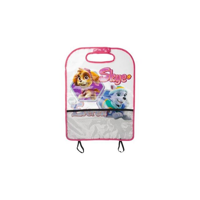 Patrulla Canina LPC107 Protector Asiento Coche Niña Universal PVC con Rejilla y Red de Almacenamiento Fácil Limpieza 3