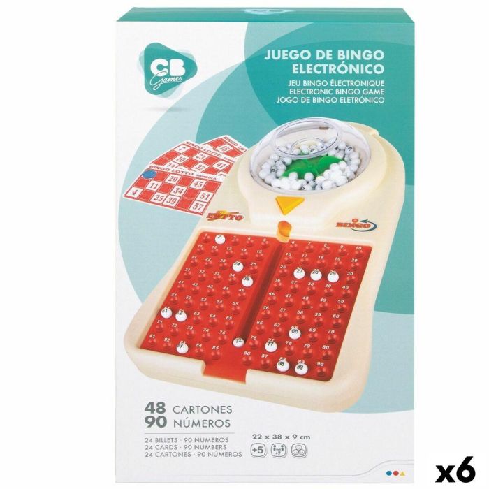 Bingo Automático CB Games Cartón Plástico (6 Unidades) Bingo Automático CB Games Cartón Plástico (6 Unidades)