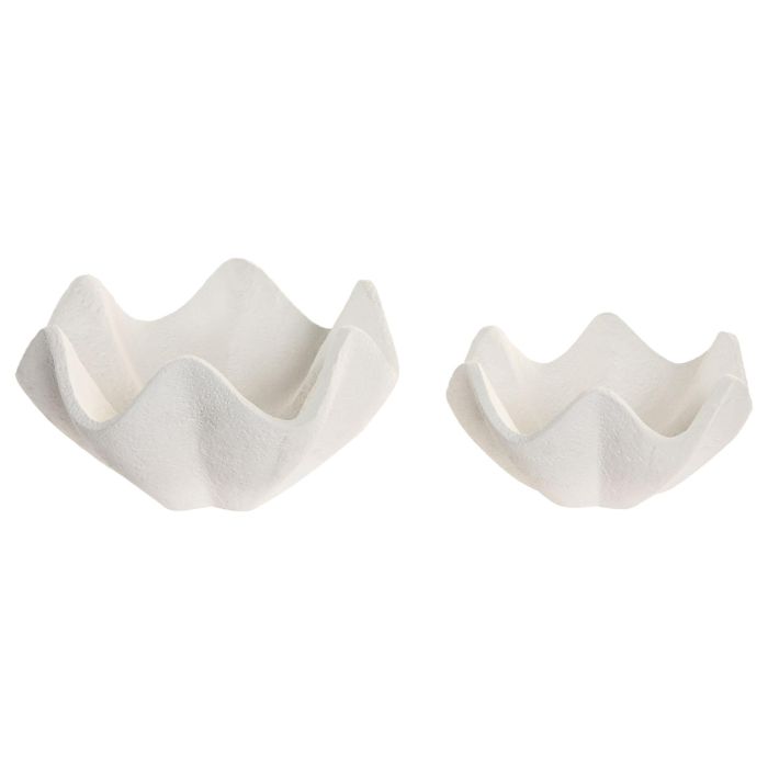 DKD Home Decor Centro de Mesa Scandi Blanco Cemento 26 x 13 x 23.5 cm Set de 2 Unidades