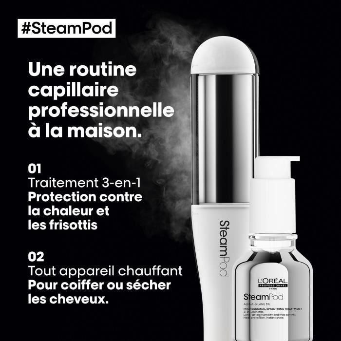 SteamPod 4 - Plancha y rizador de pelo a vapor profesional - L'OREAL PROFESSIONNEL - 3 Temperaturas - Herramienta + Tratamiento Alisador Concentrado 3 SteamPod 4 - Plancha y rizador de pelo a vapor profesional - L'OREAL PROFESSIONNEL - 3 Temperaturas - Herramienta + Tratamiento Alisador Concentrado 3