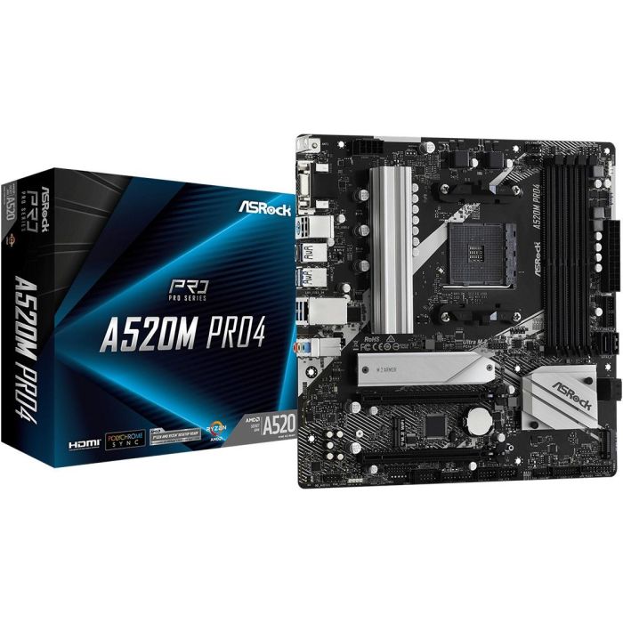ASRock A520M Pro4 Placa Base micro ATX Socket AM4 Compatible con AMD Ryzen 0 ASRock A520M Pro4 Placa Base micro ATX Socket AM4 Compatible con AMD Ryzen 0