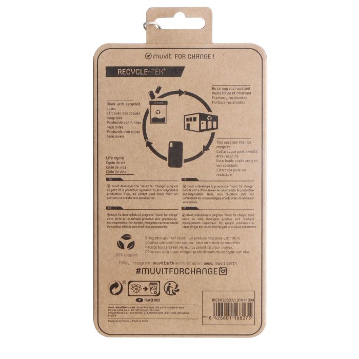 Muvit Funda Recycletek para Apple iPhone 14 - Ecológica, 100% Reciclada y Reciclable 5 Muvit Funda Recycletek para Apple iPhone 14 - Ecológica, 100% Reciclada y Reciclable 5