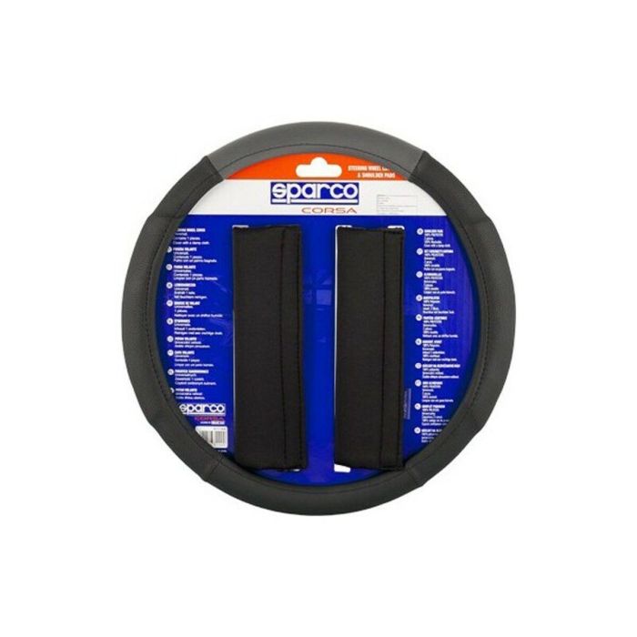 Funda para Volante + Almohadillas para Cinturón Sparco SPC1111 Universal 1 Funda para Volante + Almohadillas para Cinturón Sparco SPC1111 Universal 1