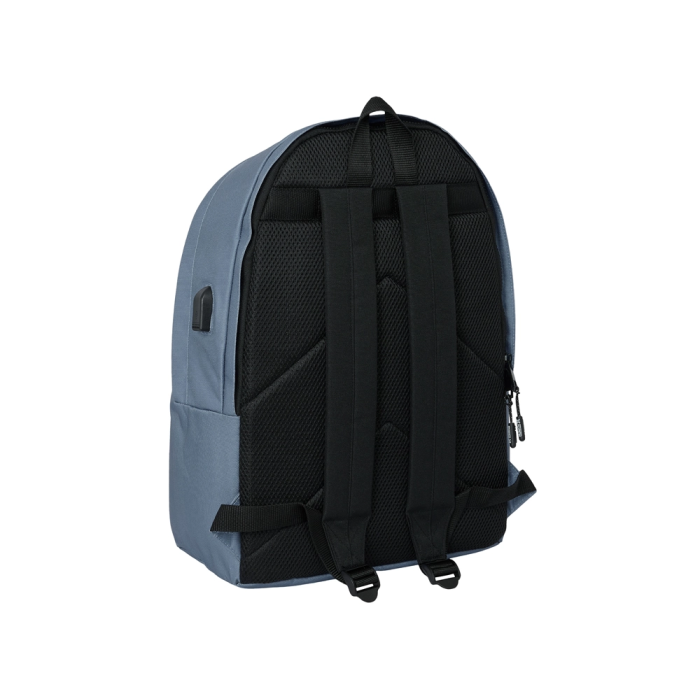 Safta Mochila Doble Portátil 15,6"+USB Munich Básicos Gris 31x44x18 cm 1