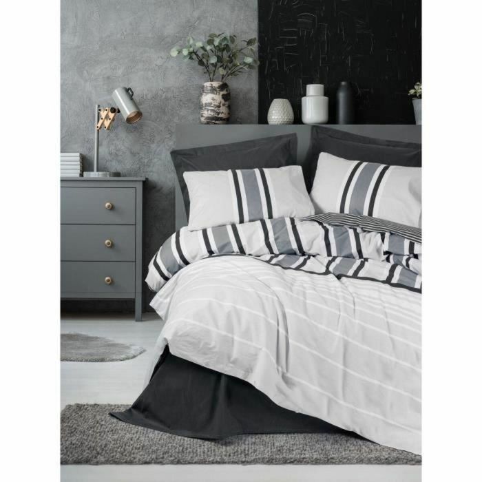 Juego de funda nórdica Blanco Gris 220 x 240 cm 0 Juego de funda nórdica Blanco Gris 220 x 240 cm 0