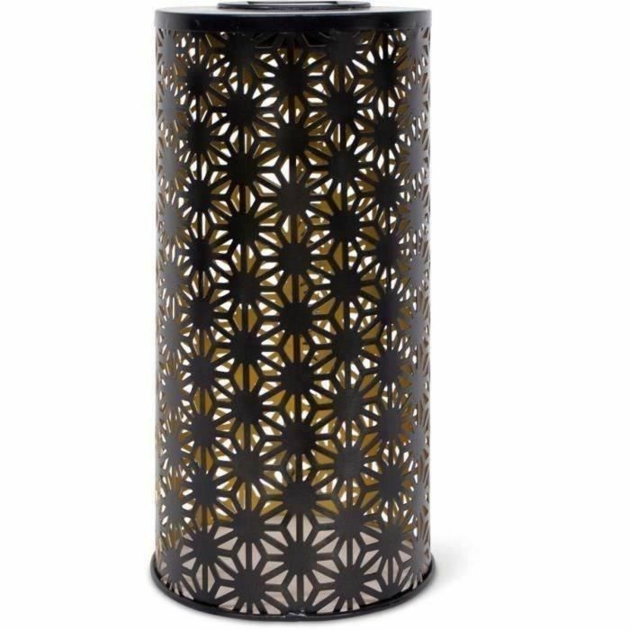 Garden Id 70703363 Lámpara Solar Columna Oro-Negro Ø15 H30 cm con Batería Recargable AAA, Botón On/Off y 6-8h Luz