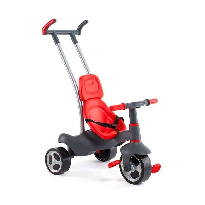 Triciclo urban trike rojo con palo, cinturon, bolsa y rueda goma 98 cm 14