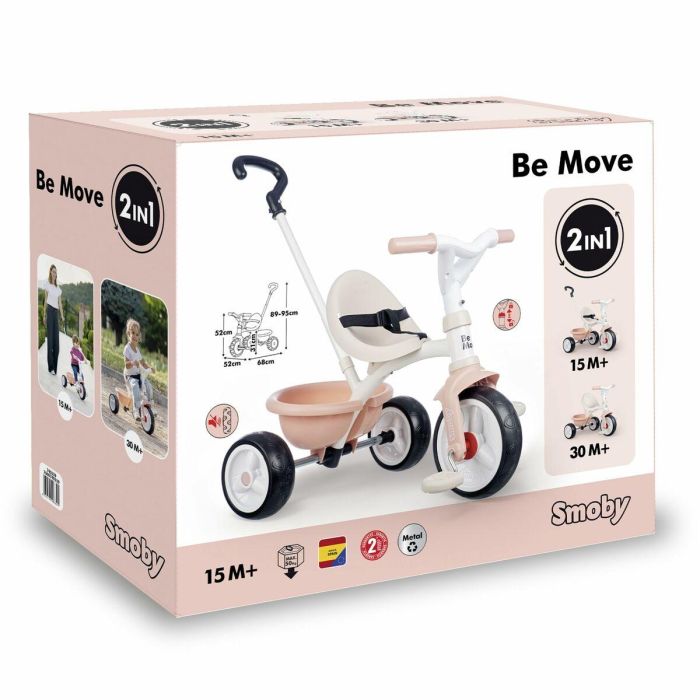 Smoby Triciclo Be Move Rosa, Recomendado para Niños a partir de 1 Año. Fabricado con Materiales Duraderos: Plástico y Metal. Montaje No Necesario. 1 Smoby Triciclo Be Move Rosa, Recomendado para Niños a partir de 1 Año. Fabricado con Materiales Duraderos: Plástico y Metal. Montaje No Necesario. 1