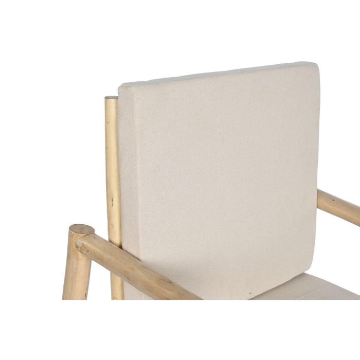Butaca Home ESPRIT Blanco Beige Natural Algodón 61 x 50 x 90 cm 6