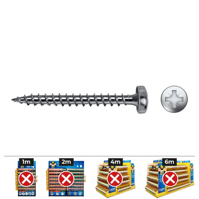 Caja 1000 unidades tornillo madera vlox b rosca completa alomado impronta pz ø3x15 mm. cincado