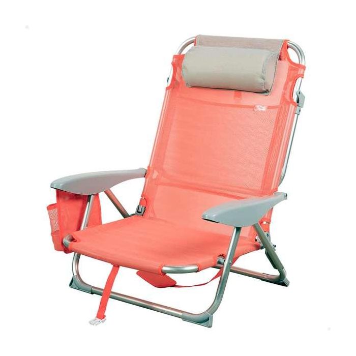Silla pleg alu 4 pos 51x45x76cm c/cojin+bolsillo+asa-text Silla pleg alu 4 pos 51x45x76cm c/cojin+bolsillo+asa-text