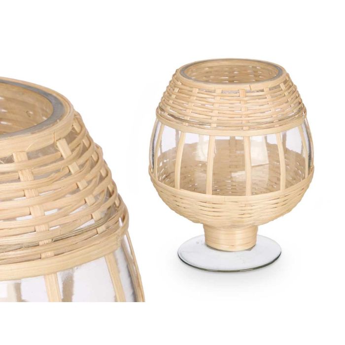 Portavela Copa Peq Vidrio Rattan Giftdecor 15X18CM (6 Unidades) 1 Portavela Copa Peq Vidrio Rattan Giftdecor 15X18CM (6 Unidades) 1