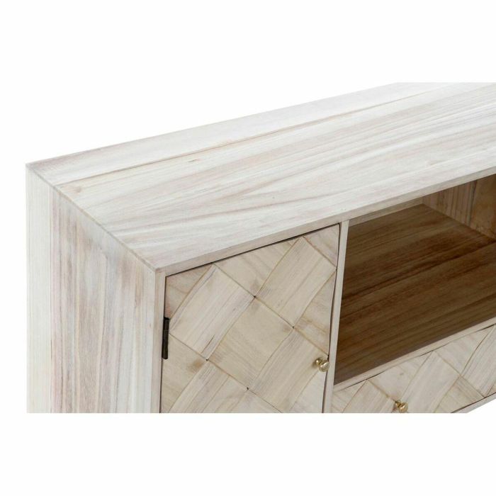 Mueble de TV DKD Home Decor 118 x 40 x 65 cm Metal Marrón claro Madera de Paulonia Pino 2