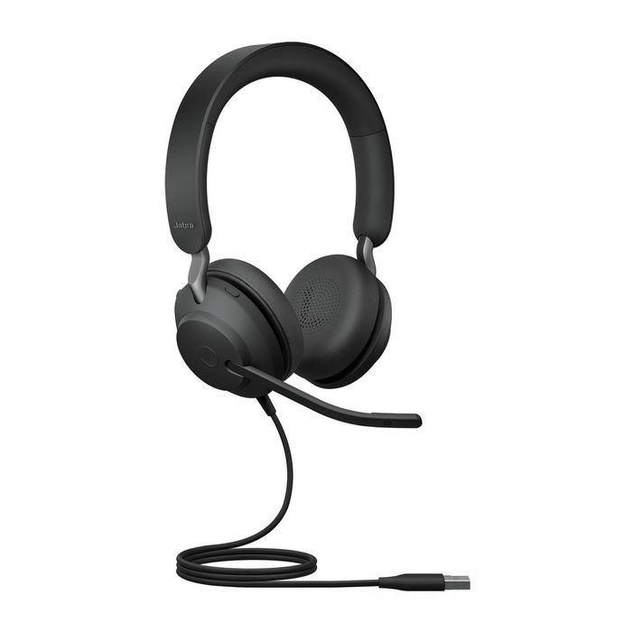 Jabra Evolve2 40 USB-A, UC Stereo Auriculares con Cancelación Pasiva de Ruido y Tecnología de 3 Micrófonos, Diseñados para Trabajo Estacionario 2