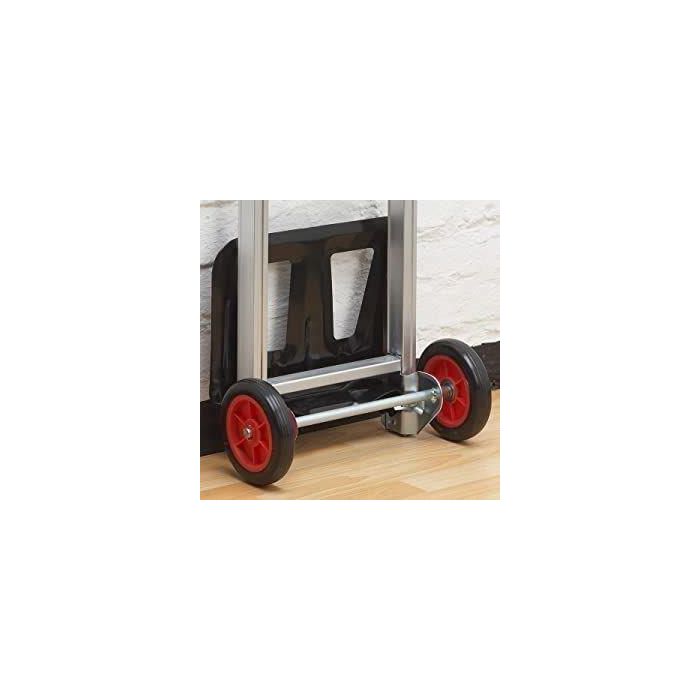 Meister Carro de Carga Plegable de Aluminio 90 kg, con Ruedas de 150 mm, Plataforma 240x385 mm, Ajustable y Robusto, Gris 4