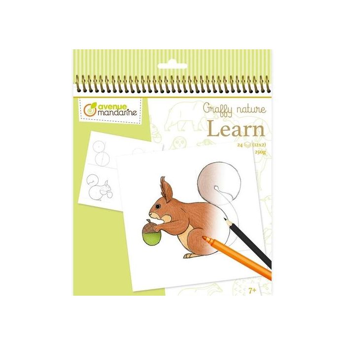 Libro De Colorear Avenue Mandarine Aprende A Dibujar Bosque 250G 24H