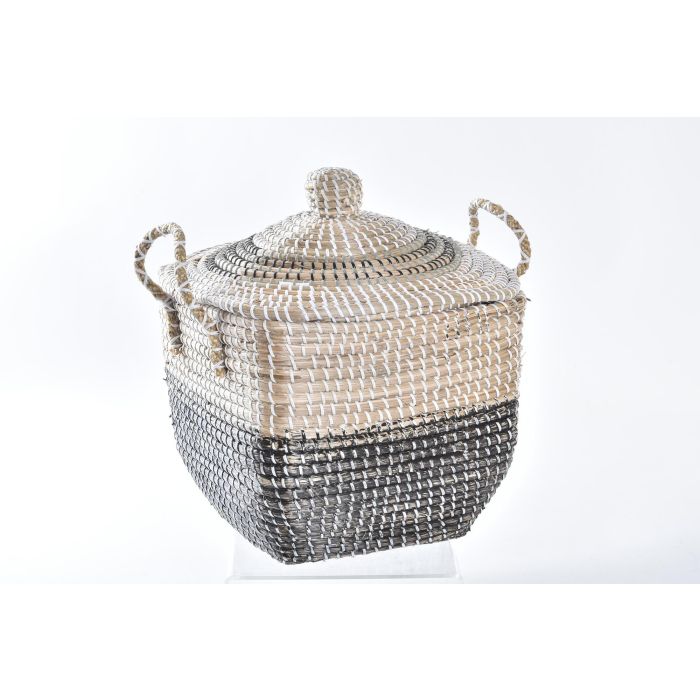 DKD Home Decor Cesta Balinesa de Almacenamiento Seagrass Natural Gris 35x45x43 cm 2 DKD Home Decor Cesta Balinesa de Almacenamiento Seagrass Natural Gris 35x45x43 cm 2