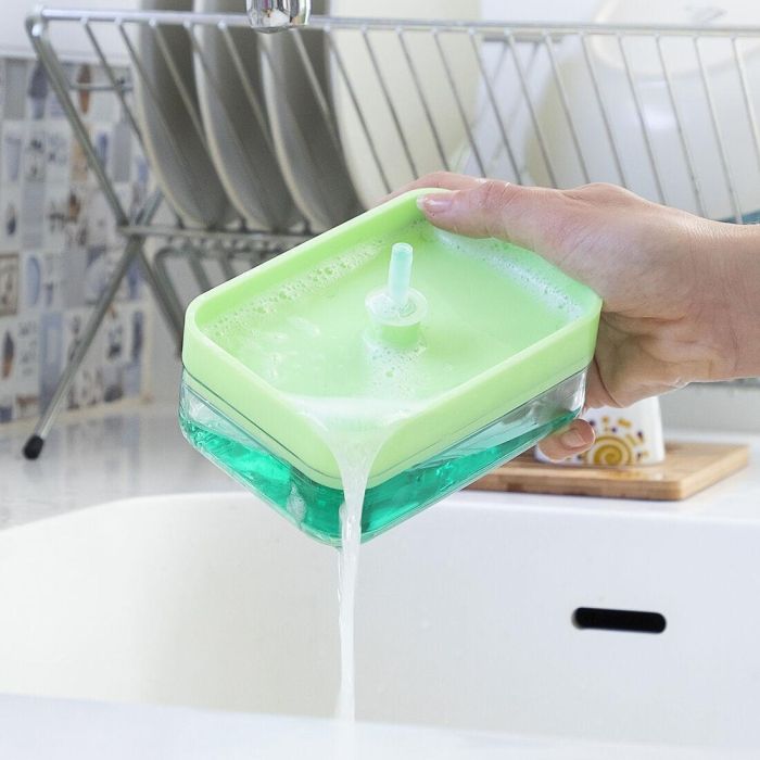 Dispensador de Jabón 2 en 1 para Fregadero Pushoap InnovaGoods 5