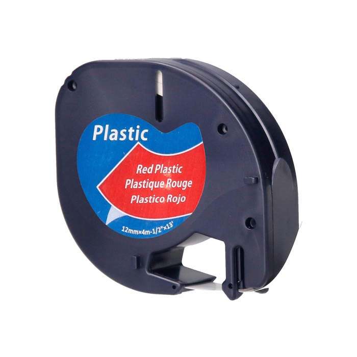 Q-connect Cinta Consumible Rotuladora 12mm x 4m Negro-Rojo Cosmico Compatible Dymo 2