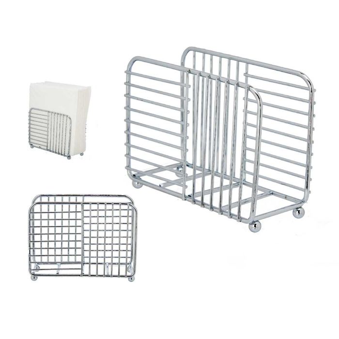 Servilletero de Metal Cromado Kinvara 14.5x11.5x6.5 cm, Color Plata (6 Unidades) Servilletero de Metal Cromado Kinvara 14.5x11.5x6.5 cm, Color Plata (6 Unidades)
