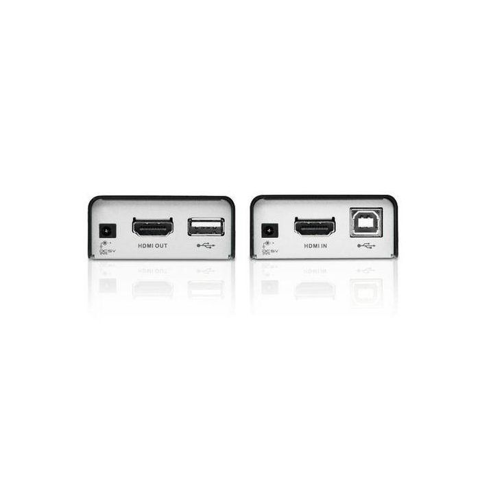 Aten VE803-AT-G Extensor HDMI + USB sobre Cat5e, Transmisor y Receptor AV, 60m, Negro, Gris 2