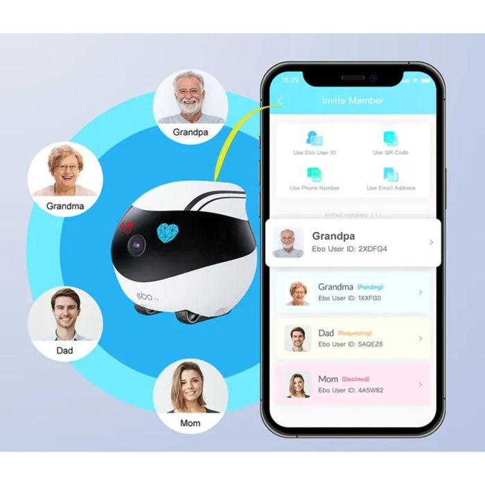 Enabot EBO Air - Robot para Mascotas con Cámara 1080p, Seguimiento por IA y LiDAR, Control por App 11