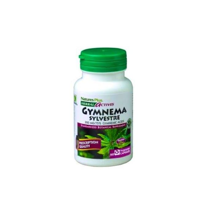 NATURES PLUS Gymnema Silvestris 60 Cápsulas. Ácido Gimnémico para el Control del Azúcar. Apto Veganos.