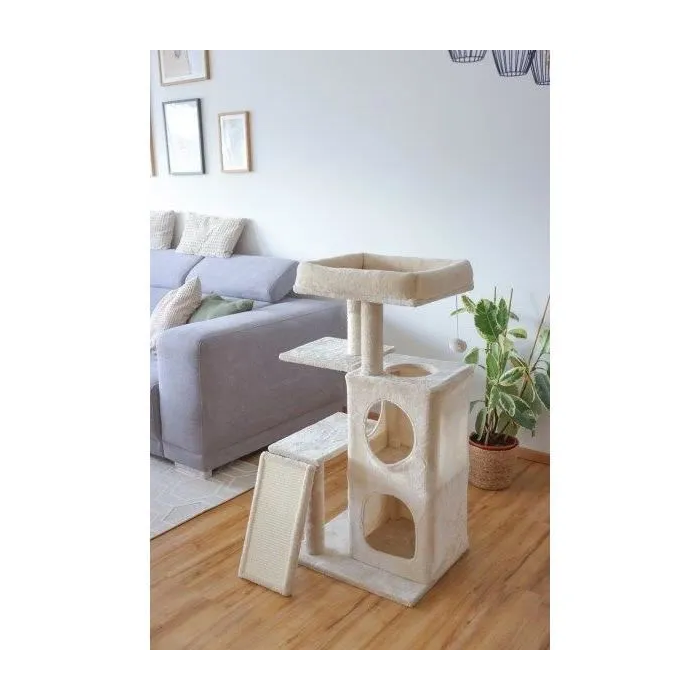 Kerbl Rascador para gatos ALE4018653387702, 100 cm, Suave, con Nicho de dos pisos 3