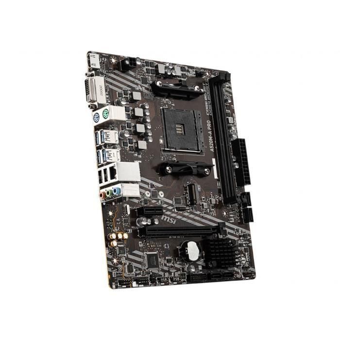 MSI A520M-A PRO Placa Base AMD A520 Zócalo AM4 Micro ATX para Ryzen 3ª Gen / 4000G DDR4 4600MHz con Turbo M.2 3 MSI A520M-A PRO Placa Base AMD A520 Zócalo AM4 Micro ATX para Ryzen 3ª Gen / 4000G DDR4 4600MHz con Turbo M.2 3