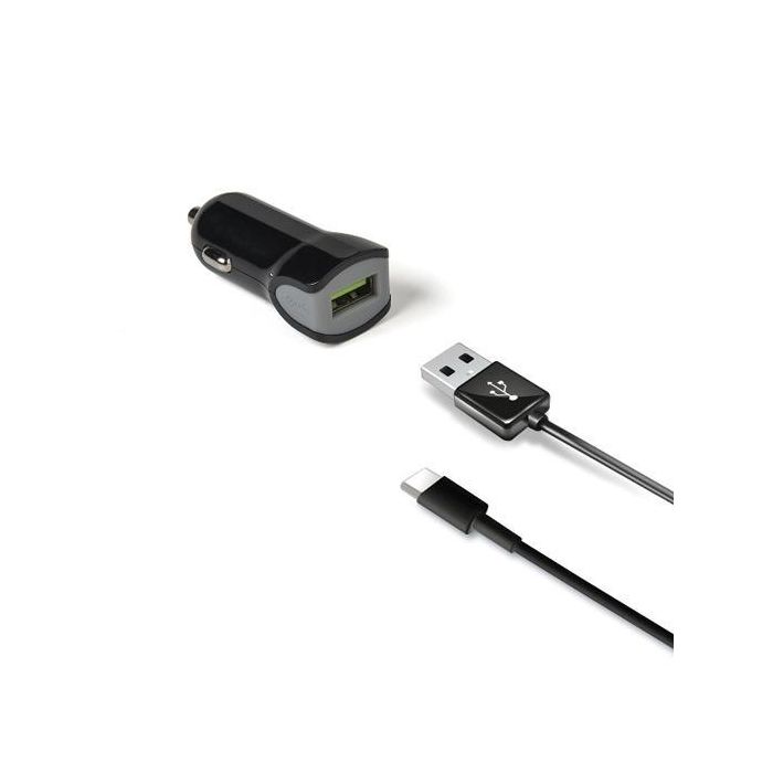 Celly Cargador De Coche Usb + Cable Usb - Usb-C 12 W Negro