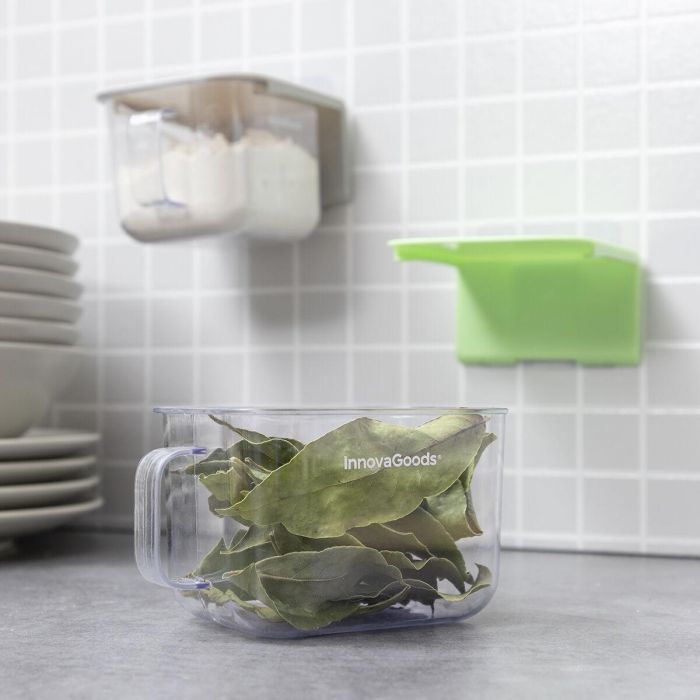 Recipientes de Cocina Adhesivos Extraíbles Handstore InnovaGoods Pack de 2 uds 12 Recipientes de Cocina Adhesivos Extraíbles Handstore InnovaGoods Pack de 2 uds 12