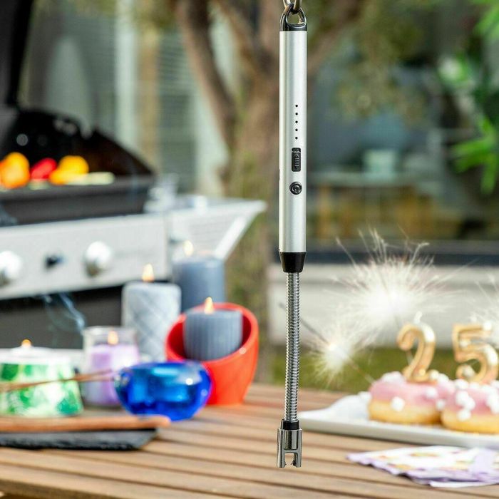 Pack Barbacoa Plegable de Acero Inoxidable para Carbón y Encendedor Eléctrico Recargable y Flexible InnovaGoods 11
