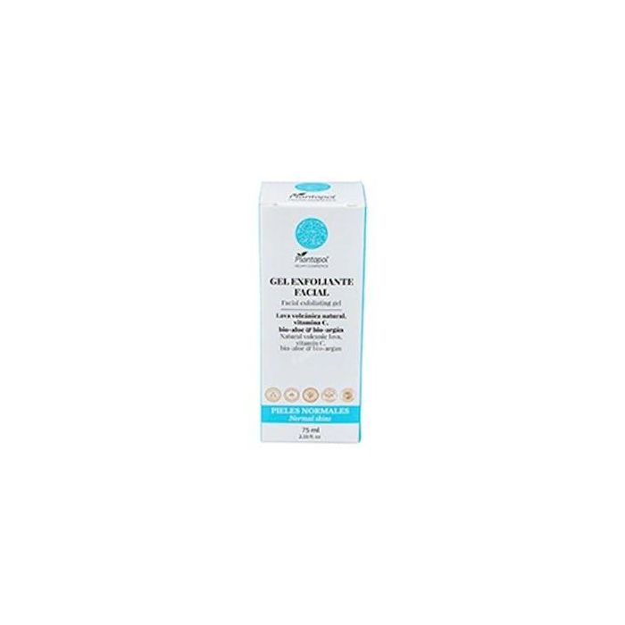 PLANTAPOL Gel Exfoliante Facial 75ml con Aloe Vera y Argán, Micropeeling Antioxidante Vitamina C para Piel Normal