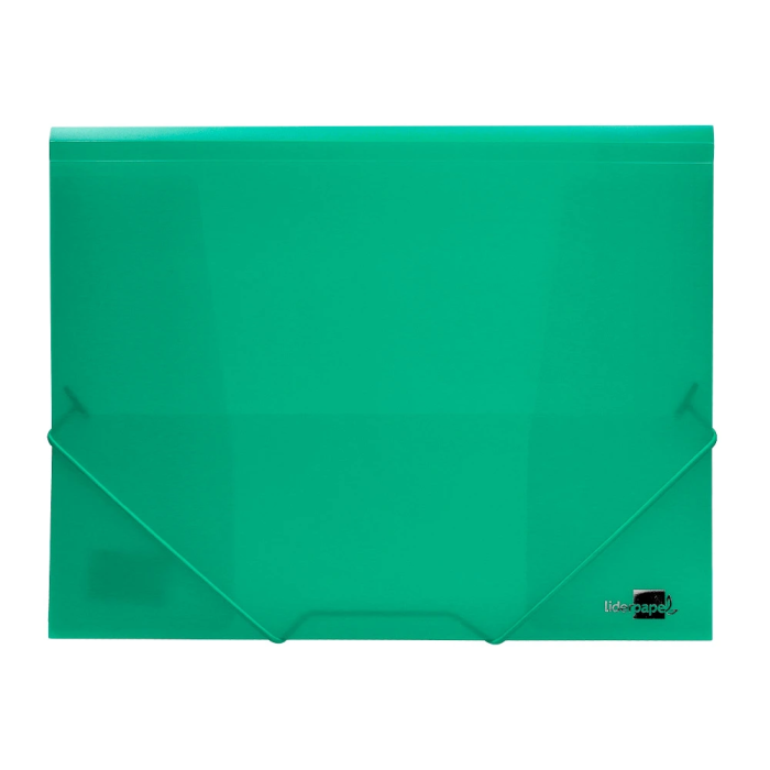Liderpapel Carpeta 34963 con Gomas y Solapas, Polipropileno, DIN A4, Verde Translucido 1